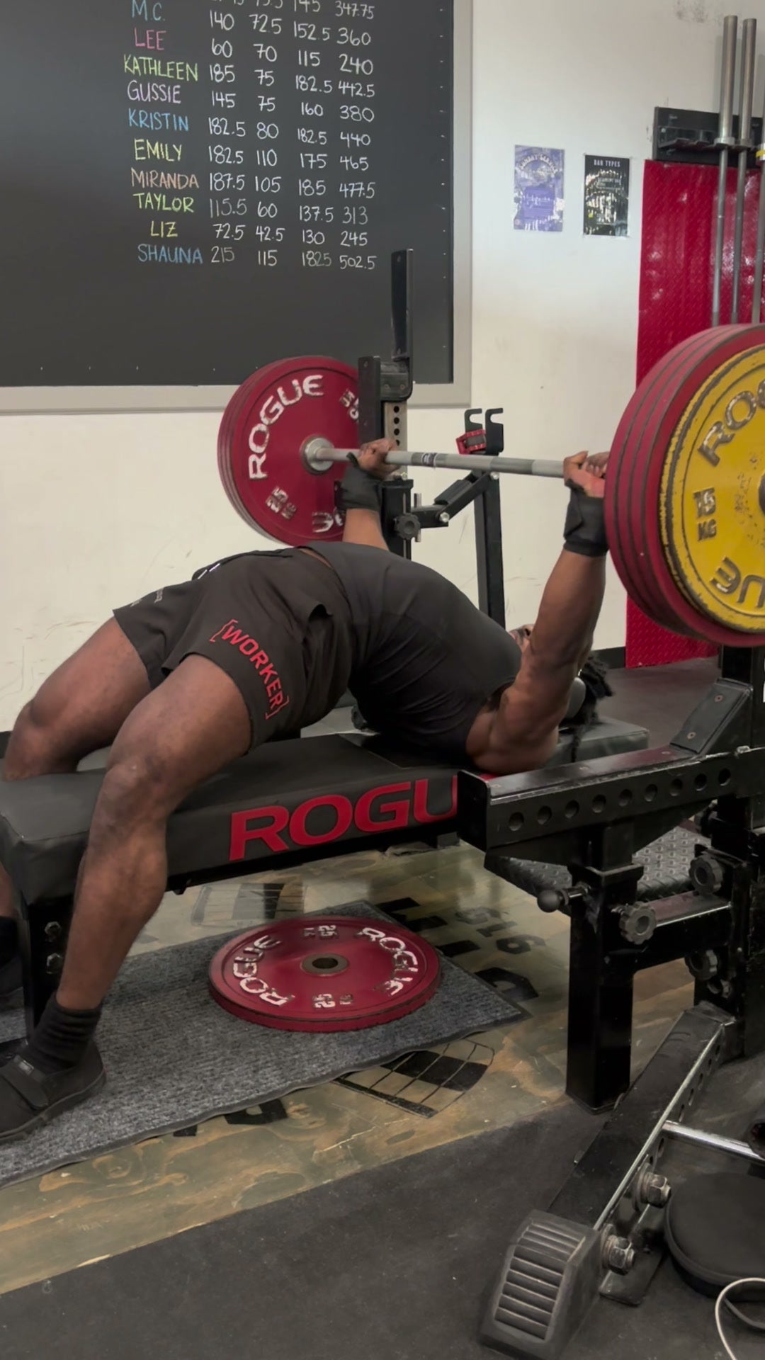 Will Ball benching 200 kg on the Odyssey Bench Mat
